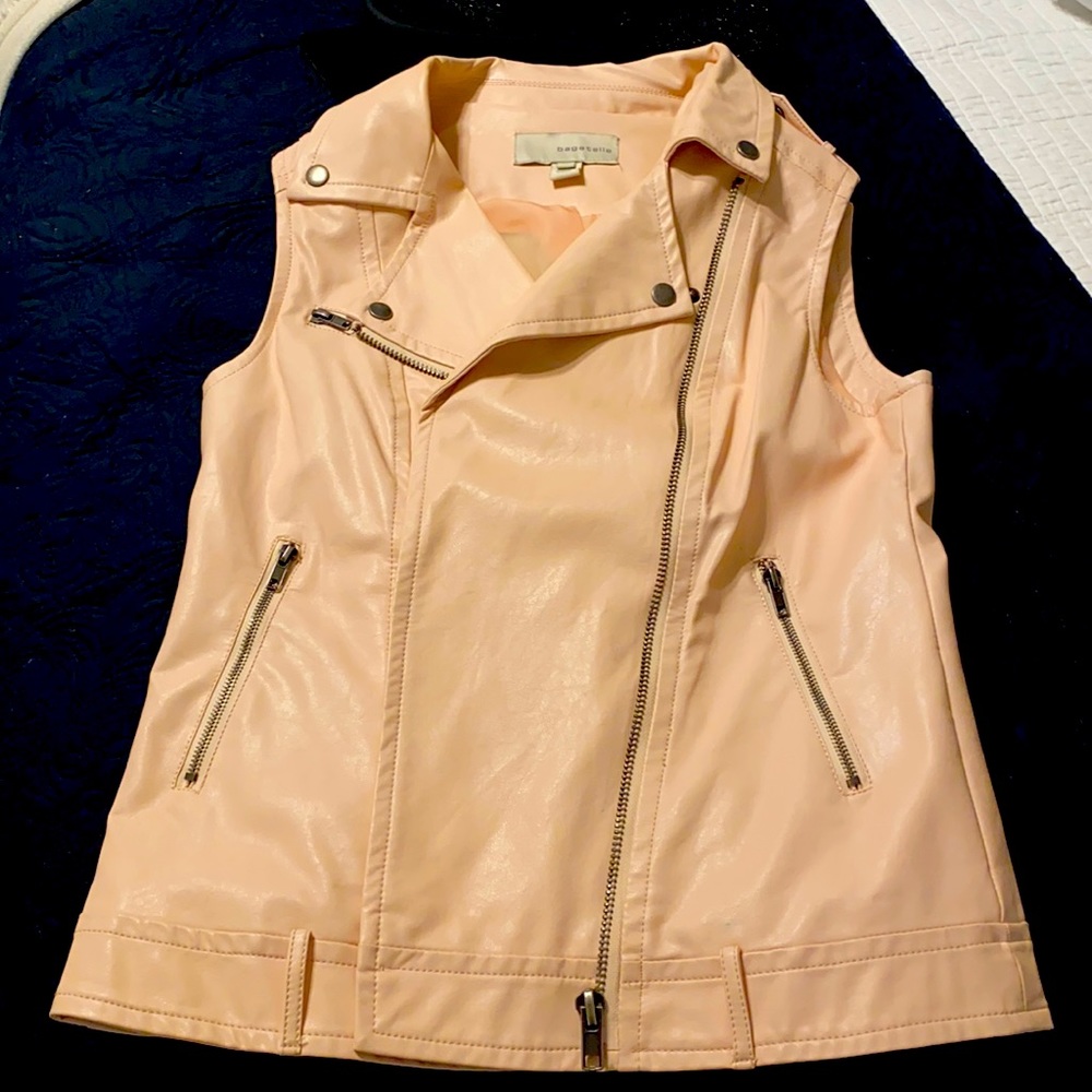 Faux leather lined vest